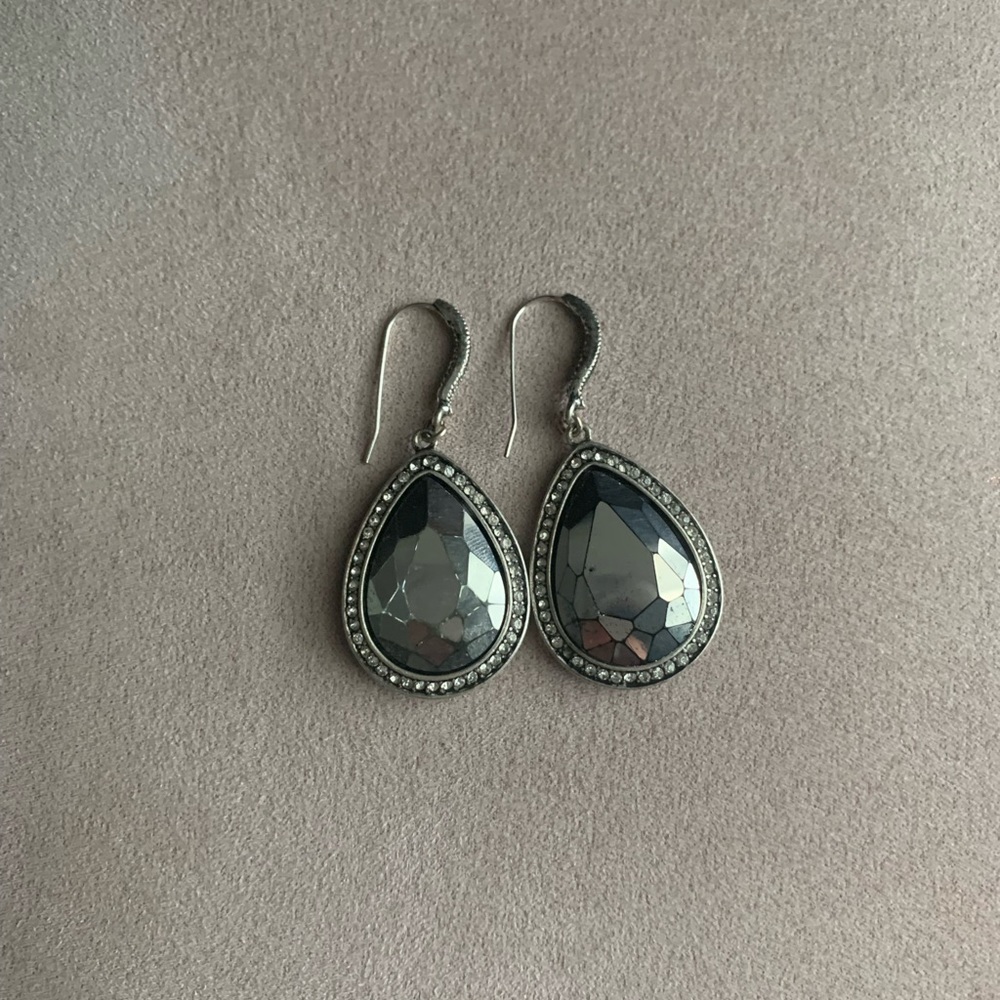 Silver tear drop earrings